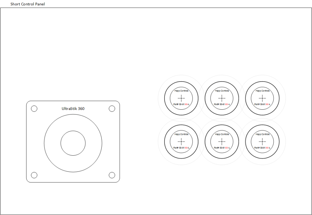 A mocked-up layout of a six-button end-panel for the Xtension cocktail cabinet.